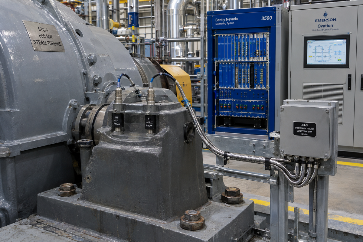 Diagnosing Bently Nevada 3500 and Emerson Ovation Epro Vibration Channels on Steam Turbines