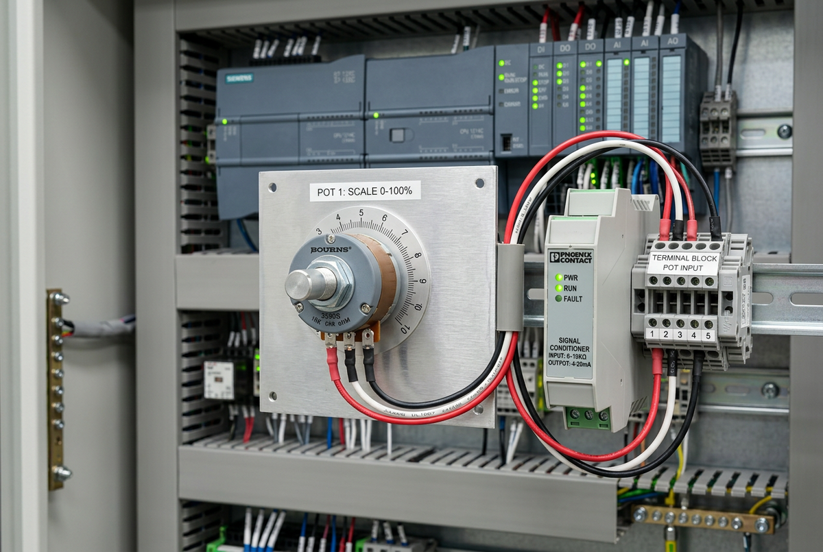 PLC Signal Conditioning: Connecting Potentiometers to Industrial Analog Inputs