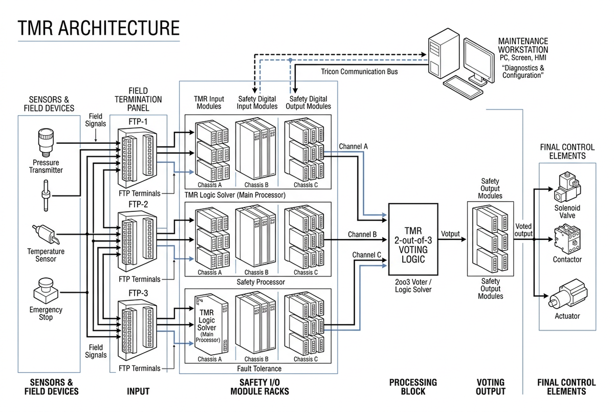 Triconex Safety System Diagnostics: TMR Architecture and Fault Investigation