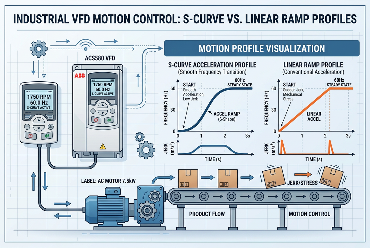 VFD S-Curve Acceleration: Balancing Smooth Motion and Cycle Time