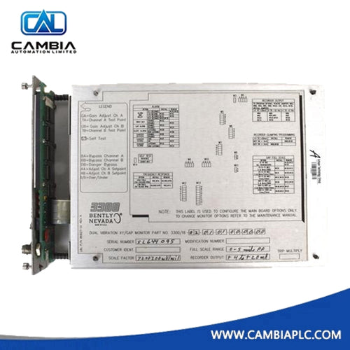 Bently Nevada 3300/16-02-01-01-00-00-02 Dual Vibration Monitor