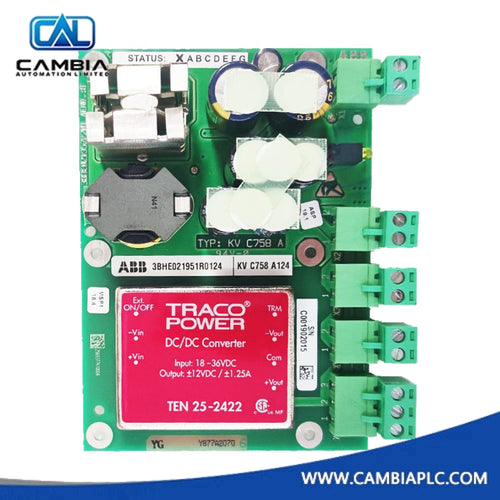 ABB KVC758A 3BHE021951R0124 Excitation Control Board